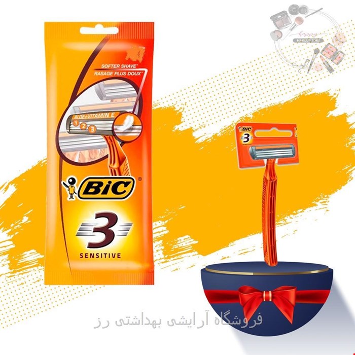 ژیلت بیک سه تیغه صابوندار مناسب پوست های حساس بسته 3 عددی
