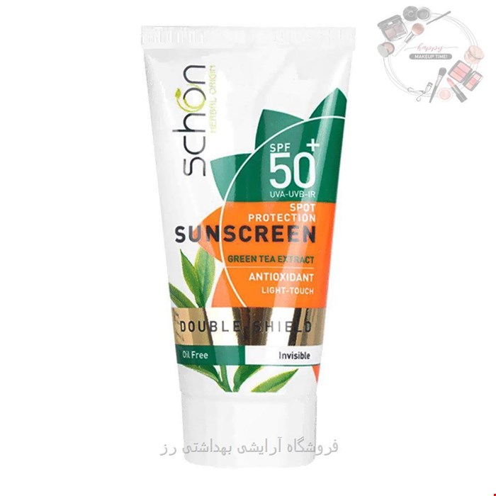 کرم ضد آفتاب دابل شیلد فاقد چربی بی‌رنگ +SPF50چای سبز شون