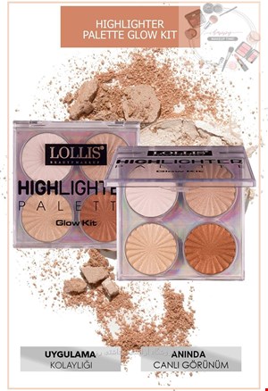 هایلایتراورجینال برند Lollis مدل Highlighter Palette Glow Kit