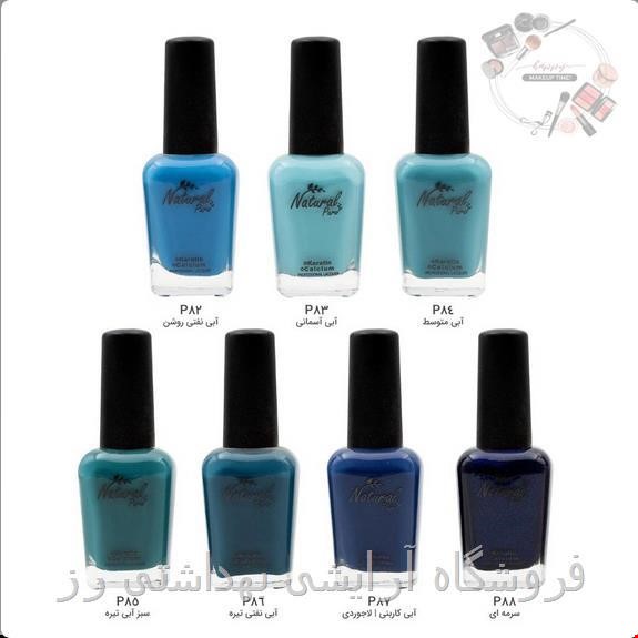لاک ناخن کد P سری رنگ های آبی نچرال پیور