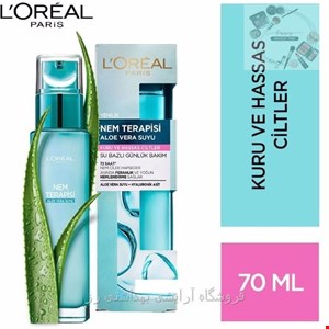 سرم آبرسان آلوئه ورا لورآل – LOreal مدل Hydra Genius Aloe Water پوست خشک با حجم 70 میلی لیتر