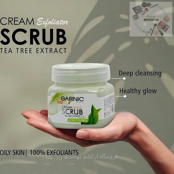کرم اسکراب گارنیک چای سبز Garnic حجم 250 میلی لیتر